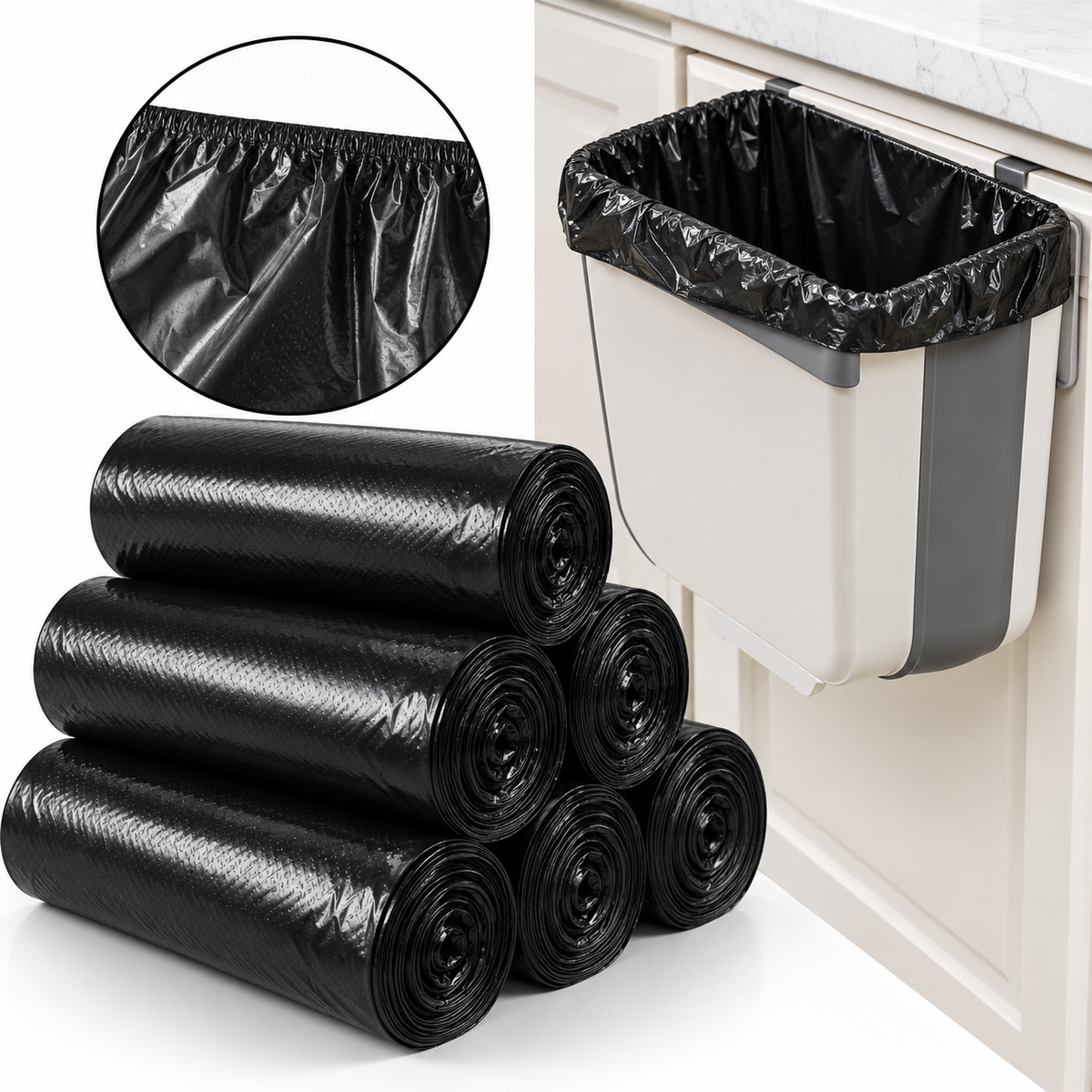 100 fitted trash bags