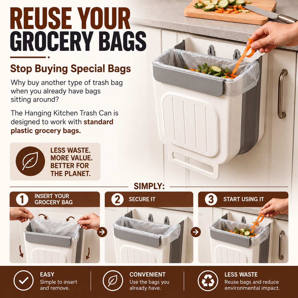TossMate™ Hanging Trash Can