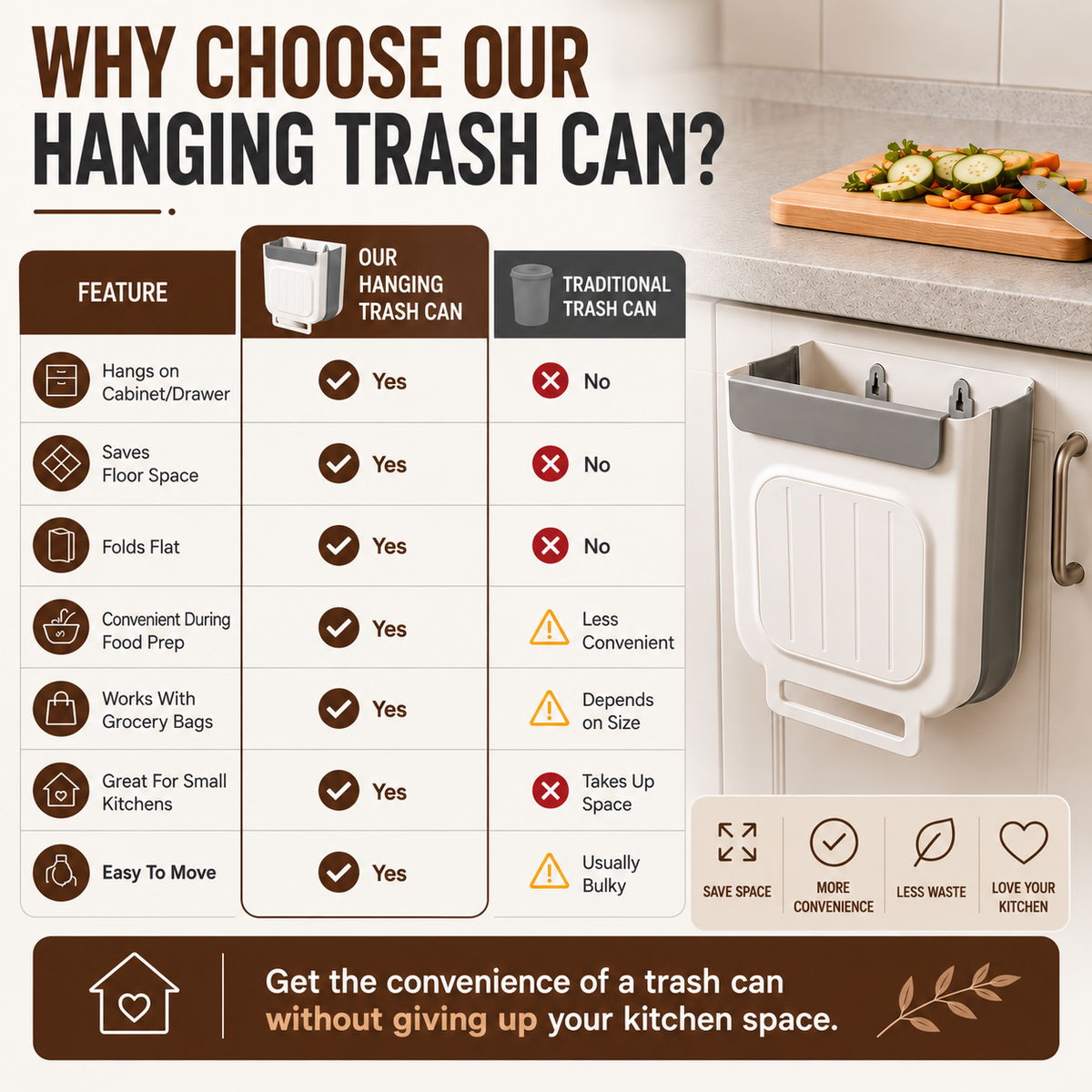 TossMate™ Hanging Trash Can